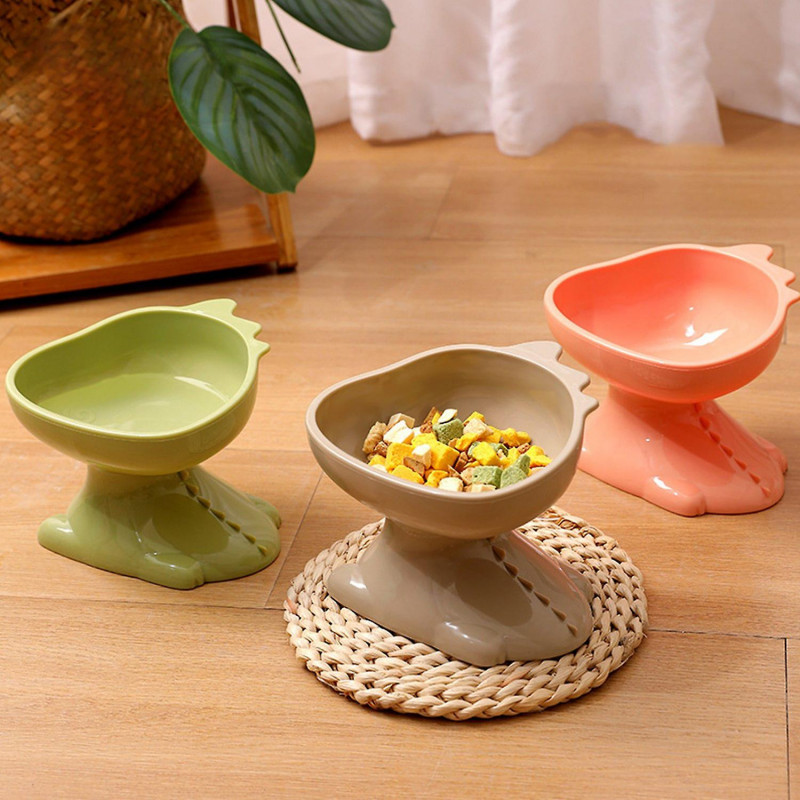 Pet Bowl Cartoon Dinosaur Shape 15-degree Tilted Cat Bowl Neck Protector Dog Food Fedding Bowl Pet