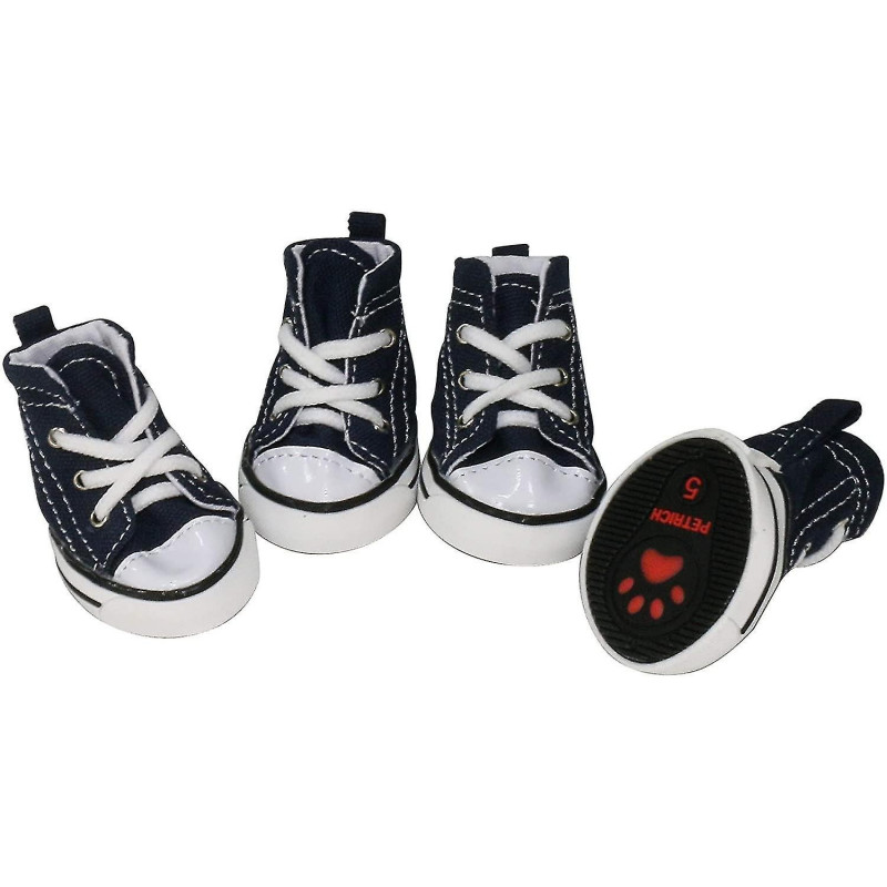 4 Pcs pet dog puppy canvas sport shoes sneaker boots outdoor nonslip causal shoes