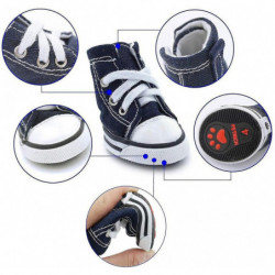 4 Pcs pet dog puppy canvas sport shoes sneaker boots outdoor nonslip causal shoes 4 Pcs pet dog puppy canvas sport shoes sneaker boots outdoor nonslip causal shoes