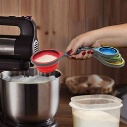 Collapsible Silicone Measuring Cups & Measuring Spoons - Set 8psc Silicone Mesuring Cup And Collapsible Spoon - [...]