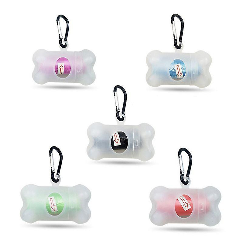 Bone Shape Pet Walking Dog Cat Waste Bag Dispenser Container Supplies