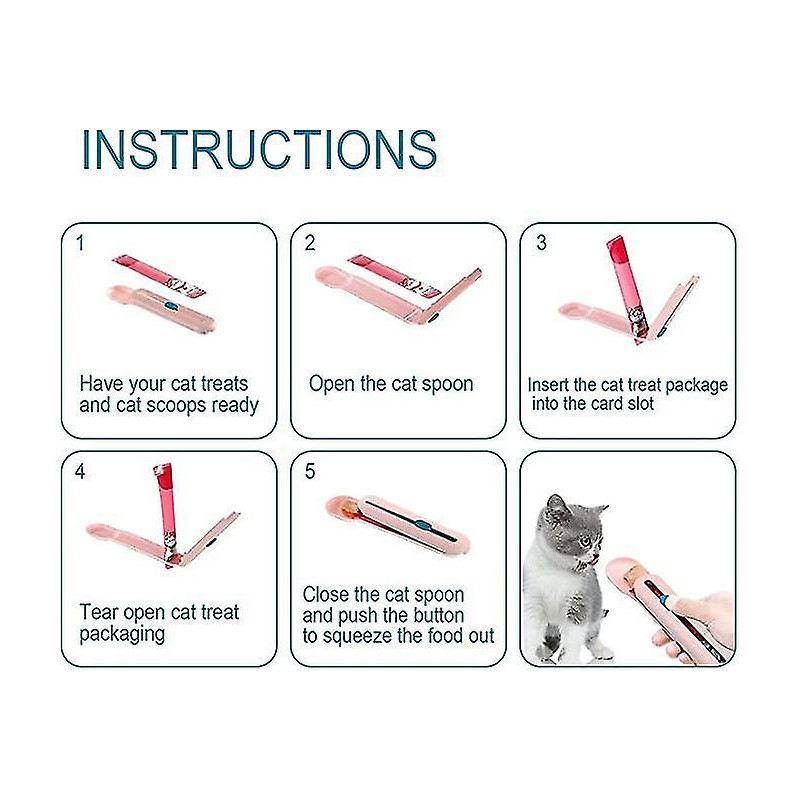 Cat Feeder Cat Bar Spoon Cat Bar Squeezer Cat Food Spoon Spécial 2 pièces Bleu