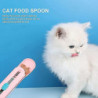 Cat Feeder Cat Bar Spoon Cat Bar Squeezer Cat Food Spoon Spécial 2 pièces Bleu
