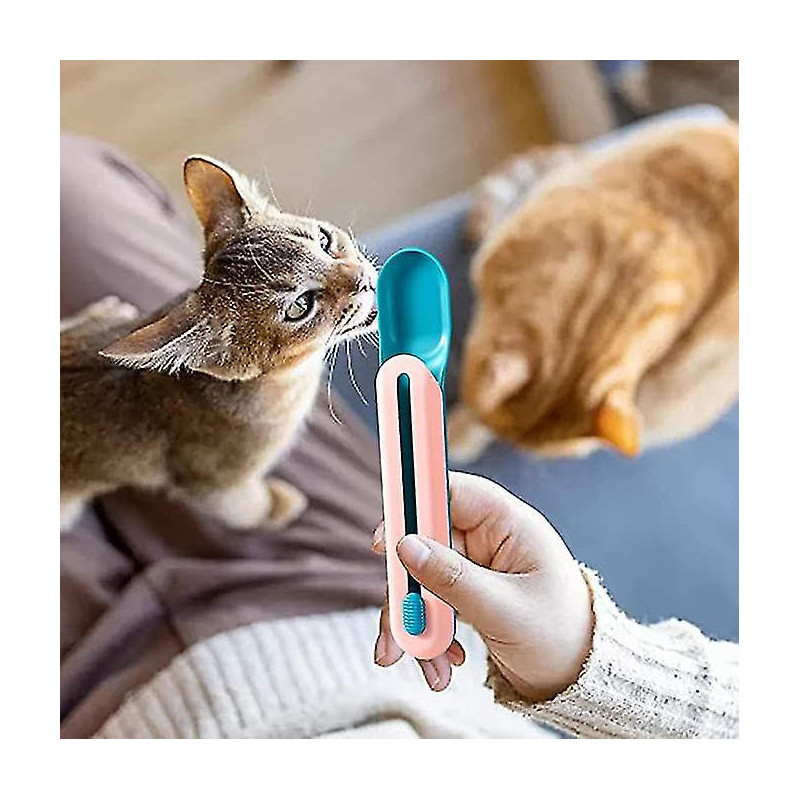 Cat Feeder Cat Bar Spoon Cat Bar Squeezer Cat Food Spoon Spécial 2 pièces Bleu