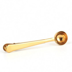 New Coffee Scoop Stainless Steel Measuring Spoon with Sealing Clip Gold New Coffee Scoop Stainless Steel Measuring Spoon with Sealing Clip Gold