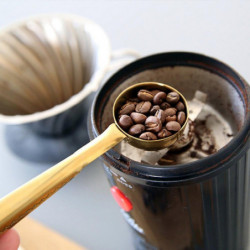 New Coffee Scoop Stainless Steel Measuring Spoon with Sealing Clip Gold New Coffee Scoop Stainless Steel Measuring Spoon with Sealing Clip Gold