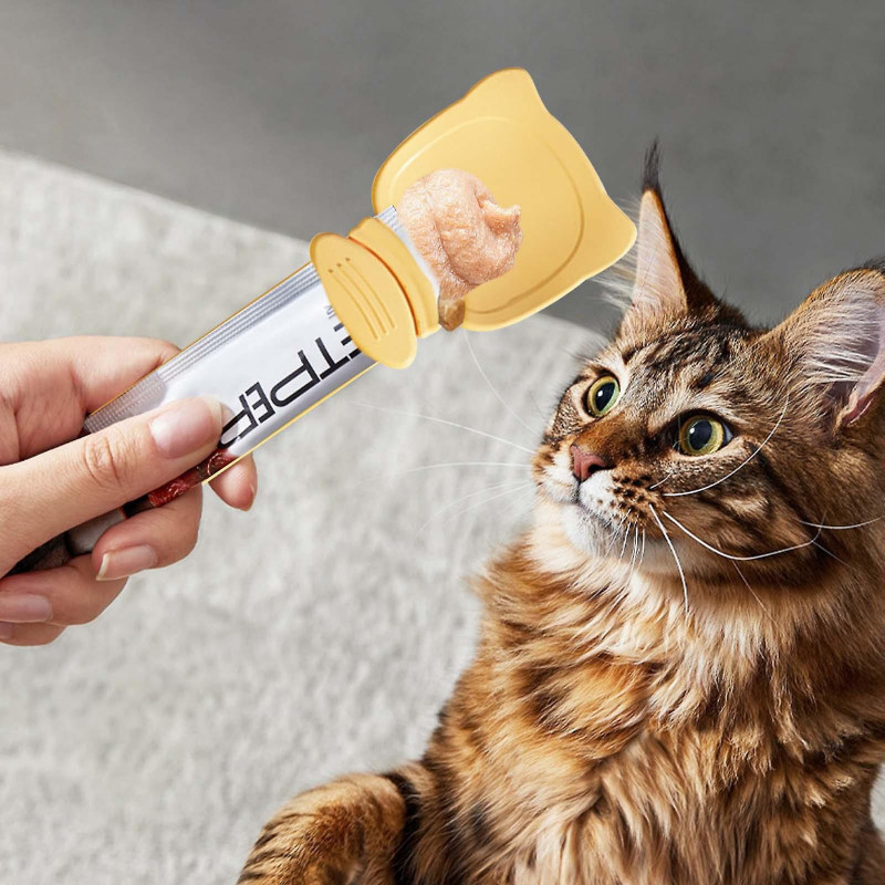 Feeding Device Squeezing Spoon Feeding Spoon Pet Supplies Spoon For Tightening With Strips GAO0616