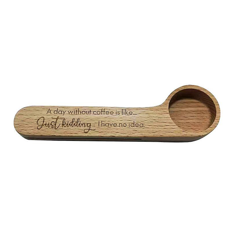 2-in-1Engraved Funny Coffee Scoop And Bag Clip Wooden Coffee Scoop And Bag Clip