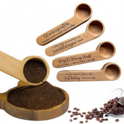 2-in-1Engraved Funny Coffee Scoop And Bag Clip Wooden Coffee Scoop And Bag Clip 2-in-1Engraved Funny Coffee Scoop And Bag Clip Wooden Coffee Scoop And Bag Clip