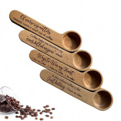 2-in-1Engraved Funny Coffee Scoop And Bag Clip Wooden Coffee Scoop And Bag Clip 2-in-1Engraved Funny Coffee Scoop And Bag Clip Wooden Coffee Scoop And Bag Clip