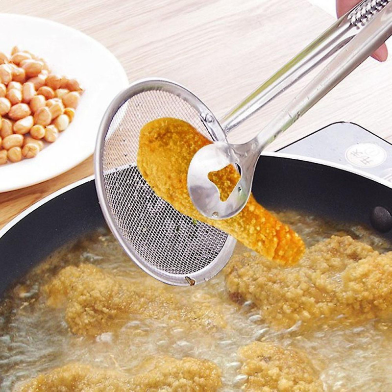 Multi-functional Filter Spoon With Clip Food Kitchen Oil-Frying BBQ Filter