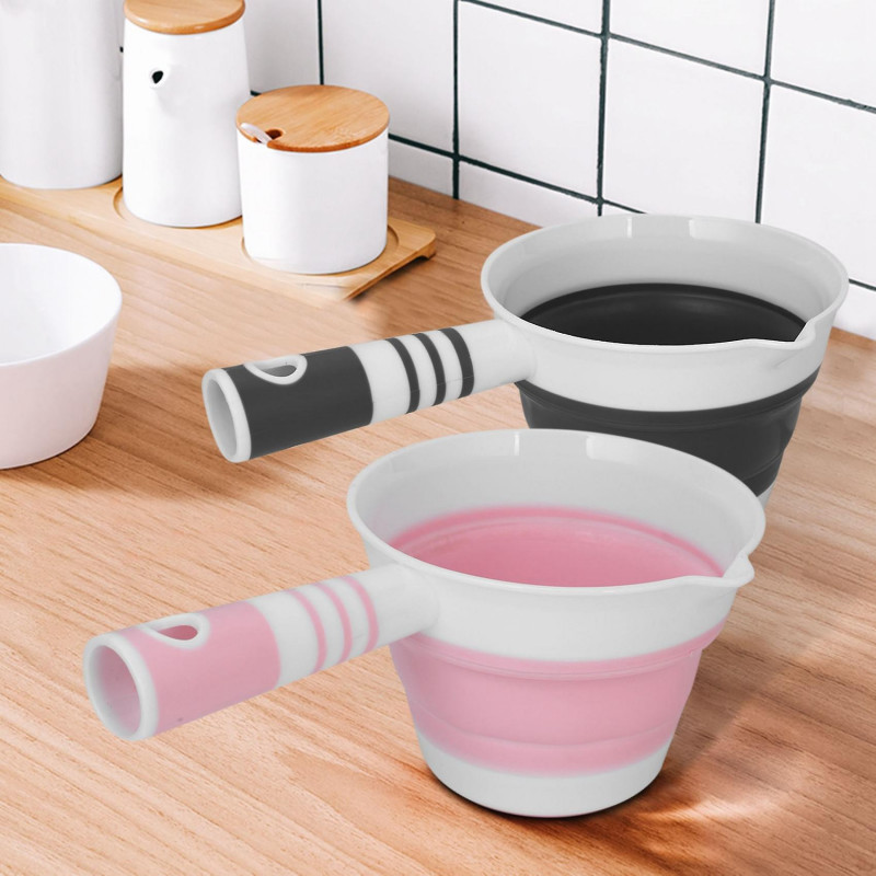 2 Pack Louche d’eau pliable, Pelle à eau pliable, Cuillère de bain pliante, Économie d’espace