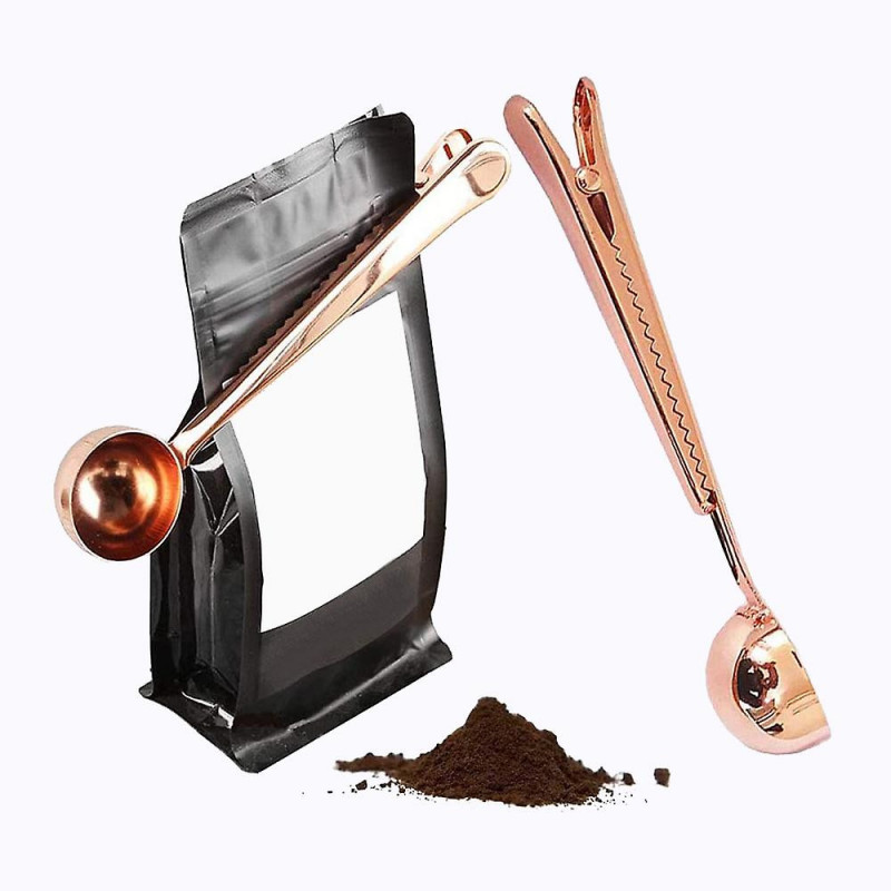 Coffee Scoop Clip,Stainless Steel Coffee Scoop Bag Clip,Multifunction Coffee Scoop with Clip,for Co