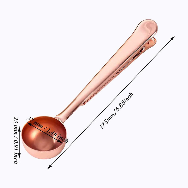 Coffee Scoop Clip,Stainless Steel Coffee Scoop Bag Clip,Multifunction Coffee Scoop with Clip,for Co