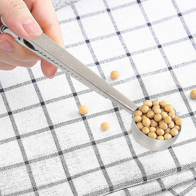 Stainless Steel Measuring Cup And Spoon With Measuring Ruler, Scoop With Clip, 5 Measuring Cups & 6