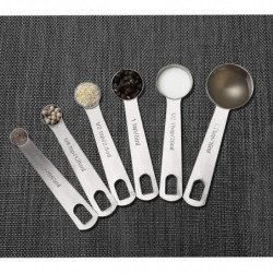 Stainless Steel Measuring Cup And Spoon With Measuring Ruler, Scoop With Clip, 5 Measuring Cups & 6 Stainless Steel Measuring Cup And Spoon With Measuring Ruler, Scoop With Clip, 5 Measuring Cups & 6