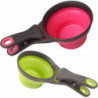 2pcscollapsible Pet Scoop Silicone 3 In 1 Multi-function Scoop Bowls Bag Clip Dog Snack Measuring Cup