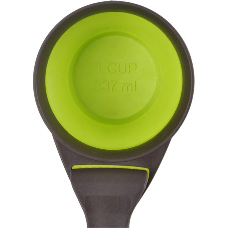 2pcscollapsible Pet Scoop Silicone 3 In 1 Multi-function Scoop Bowls Bag Clip Dog Snack Measuring Cup