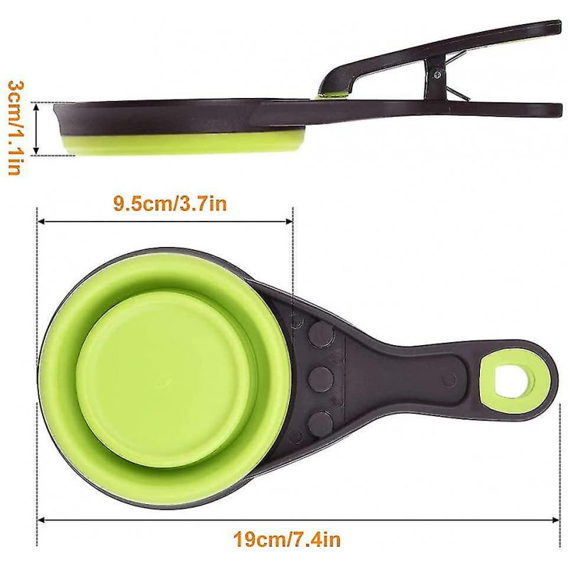 2 Pieces Collapsible Food Spoon, Silicone Measuring Spoon, Pet Food Shovel, For Vacation, Camping