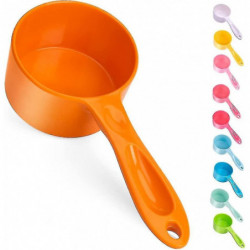 Sturdy Melamine Food Scoop For Dogs Cats Birds, Measuring Cup, Long Comfortable Handle 50g Yellow 50g Orange Sturdy Melamine Food Scoop For Dogs Cats Birds, Measuring Cup, Long Comfortable Handle 50g Yellow 50g Orange