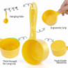 Sturdy Melamine Food Scoop For Dogs Cats Birds, Measuring Cup, Long Comfortable Handle 50g Yellow 50g Orange