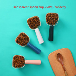 Pet Food Scooper With Measurements Scale Scoop Clear Spoon Comfortable Grip Pet Food Scooper With Measurements Scale Scoop Clear Spoon Comfortable Grip