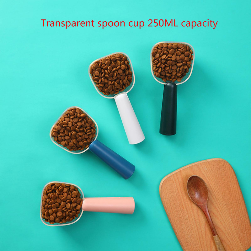 Pet Food Scooper With Measurements Scale Scoop Clear Spoon Comfortable Grip