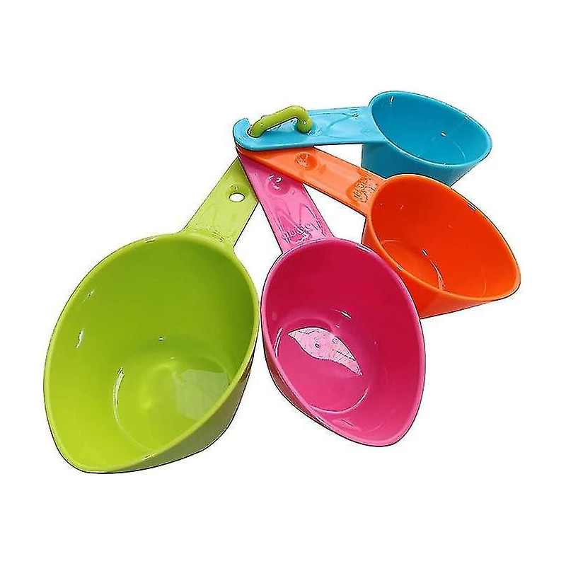 4 Pcs Pet Food Measuring Cups Plastic Pet Food Measuring Cups for Dogs Cats Birds Kitchen Accessories (Random Color)