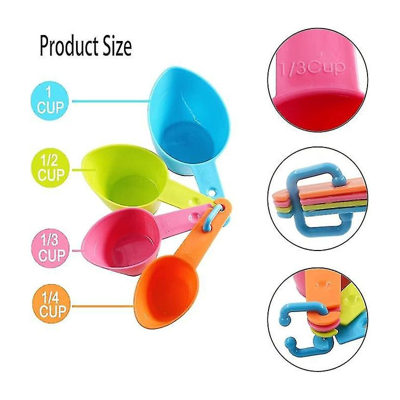 4 Pcs Pet Food Measuring Cups Plastic Pet Food Measuring Cups for Dogs Cats Birds Kitchen Accessories (Random Color)