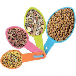 4 Pcs Pet Food Measuring Cups Plastic Pet Food Measuring Cups for Dogs Cats Birds Kitchen Accessories (Random Color) 4 Pcs Pet Food Measuring Cups Plastic Pet Food Measuring Cups for Dogs Cats Birds Kitchen Accessories (Random Color)