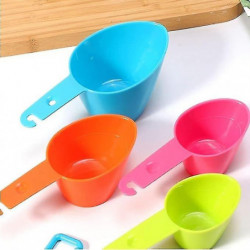 4 Pcs Pet Food Measuring Cups Plastic Pet Food Measuring Cups for Dogs Cats Birds Kitchen Accessories (Random Color) 4 Pcs Pet Food Measuring Cups Plastic Pet Food Measuring Cups for Dogs Cats Birds Kitchen Accessories (Random Color)