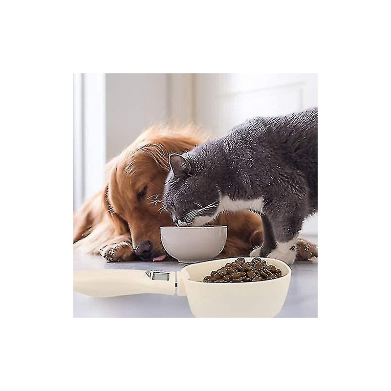 Pet Food Measuring Spoon Dog Food Measuring Cup, Digital Scale Spoon Removable Cup Feeding Bowl For Measuring Pet Food