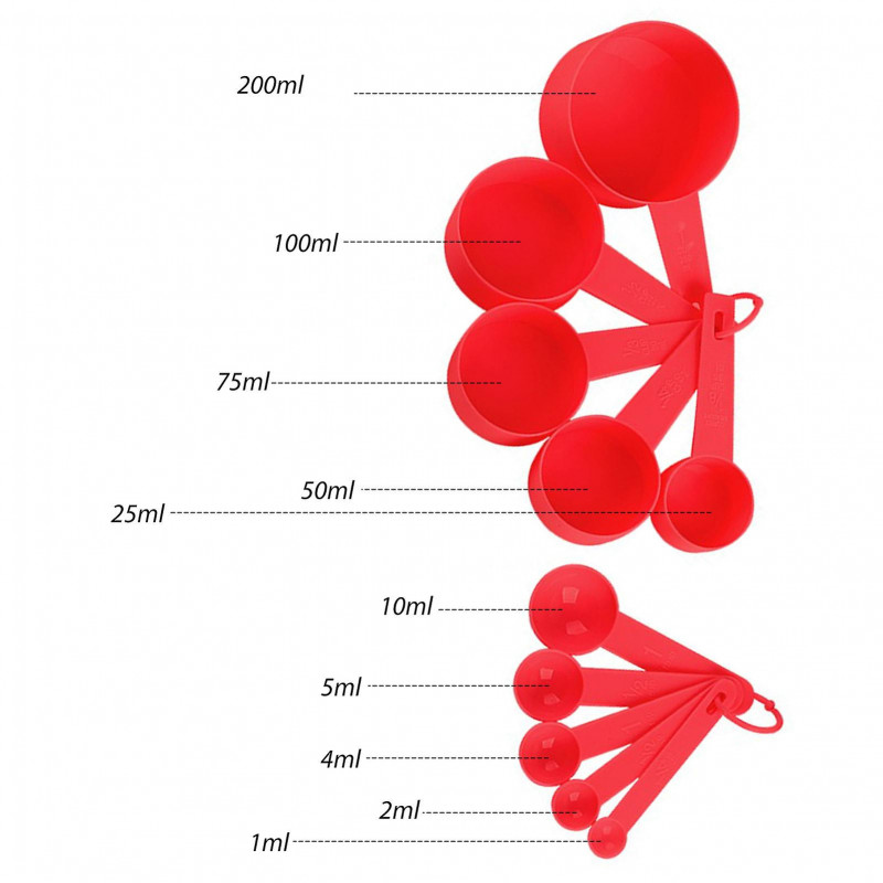 10Pcs Measuring Spoon Comfortable Grip Multifunctional Measuring Cup Easy to Clean Measurement Tools for Home Kitchen