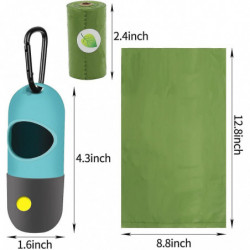Distributeur de sacs à crottes pour chiens, porte-sacs à crottes avec lampe de poche à LED pour laisse, [...]
