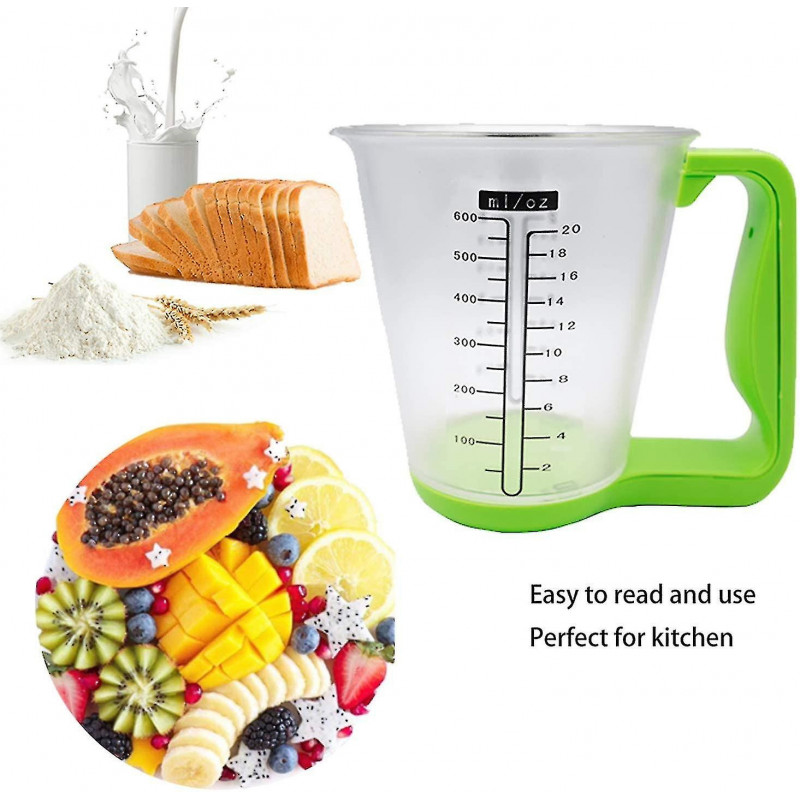 Digital Kitchen Scale And Measuring Cup With Black Lcd Display