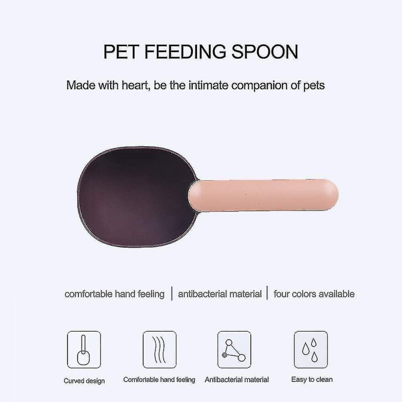 Pet Dog Cat Dry Food Spoon Feeding Scoop Scooper Shovel With Clip