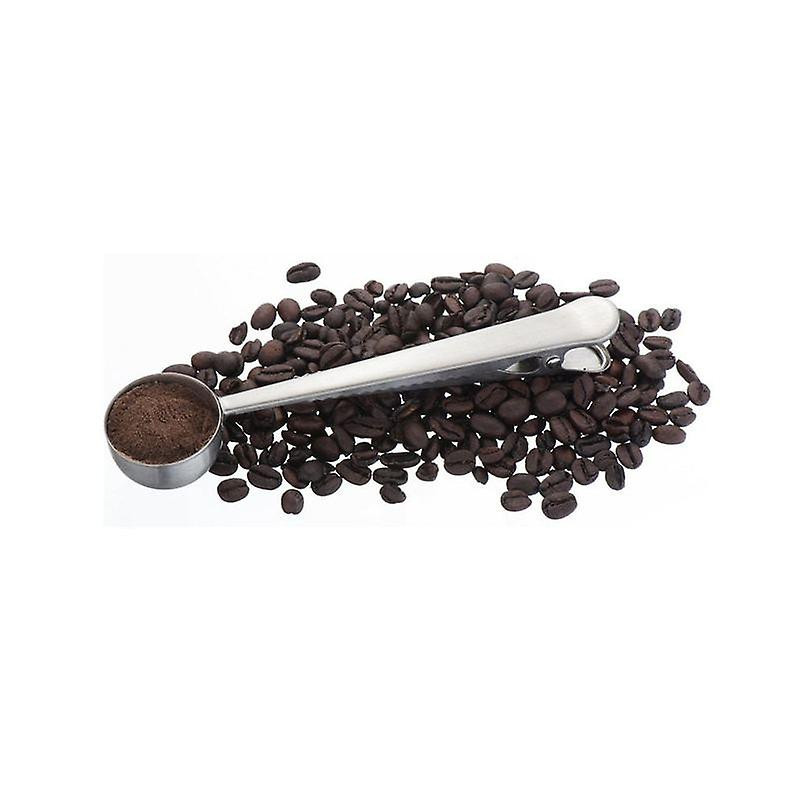 Stainless Steel Coffee Spoon With Bag Clip Sealing Tea Measuring Coffee Scoop Clip Multifunctional Food Kitchen Tools