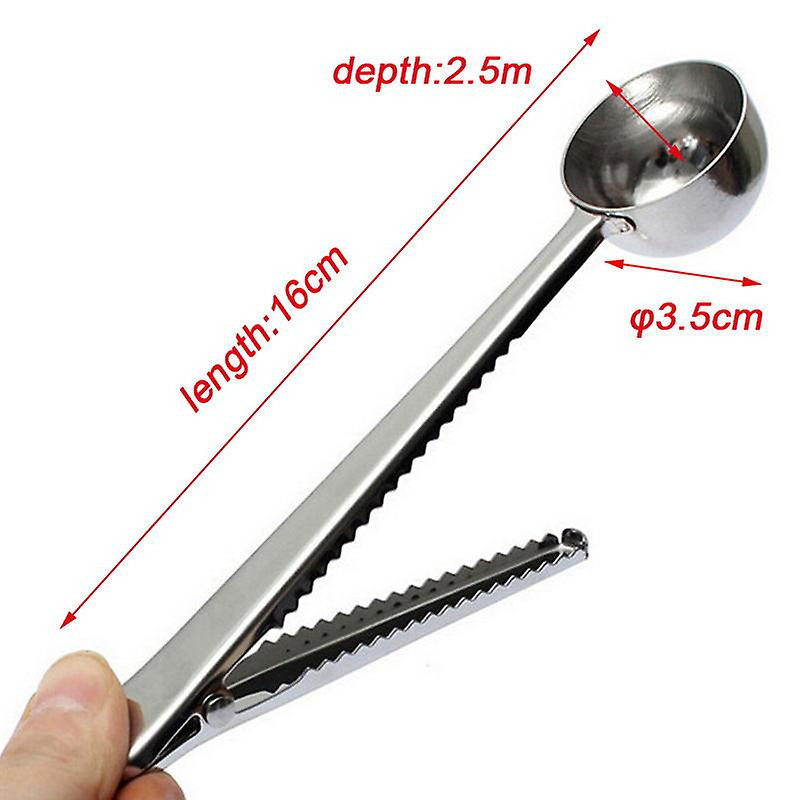 Stainless Steel Coffee Spoon With Bag Clip Sealing Tea Measuring Coffee Scoop Clip Multifunctional Food Kitchen Tools
