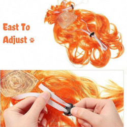 C Pet Wigs Cats and Dog Wigs Funny Cosplay Pet Headwear Dog Cats Wigs with Adjustable Elastic Bands C Pet Wigs Cats and Dog Wigs Funny Cosplay Pet Headwear Dog Cats Wigs with Adjustable Elastic Bands