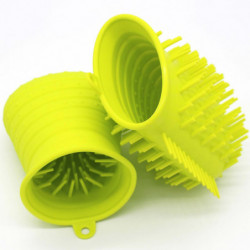 All Silicone Dual Purpose Foot-washing Massager Pet Cleaning Tool Paw Cup Size S Green