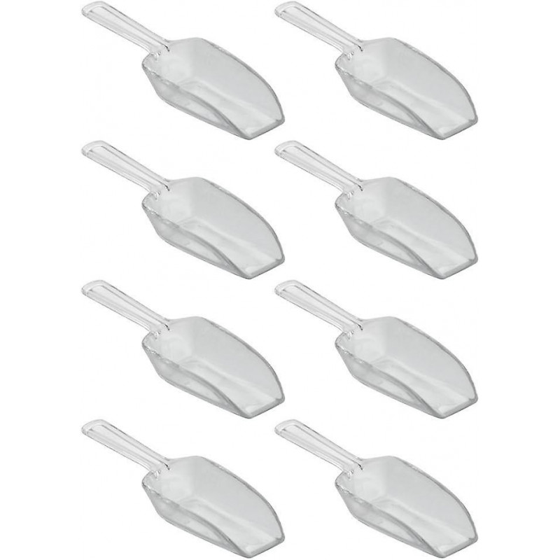 Measuring Scoop Set of 8, Small Measuring Spoons Made of Durable Plastic,Scoops for Sweets,Kitchen,Clear