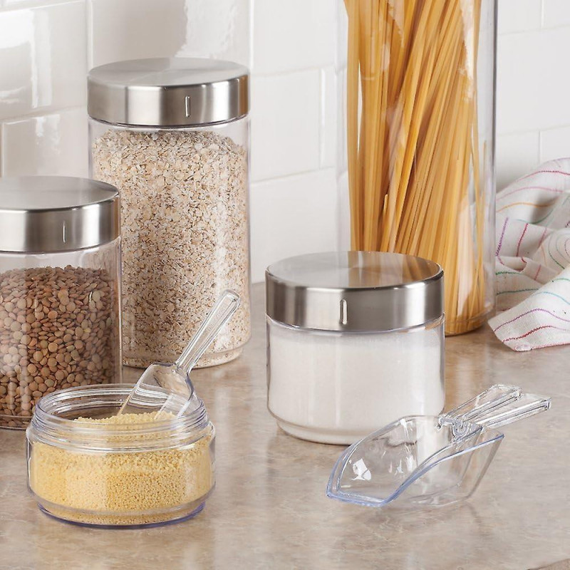 Measuring Scoop Set of 8, Small Measuring Spoons Made of Durable Plastic,Scoops for Sweets,Kitchen,Clear