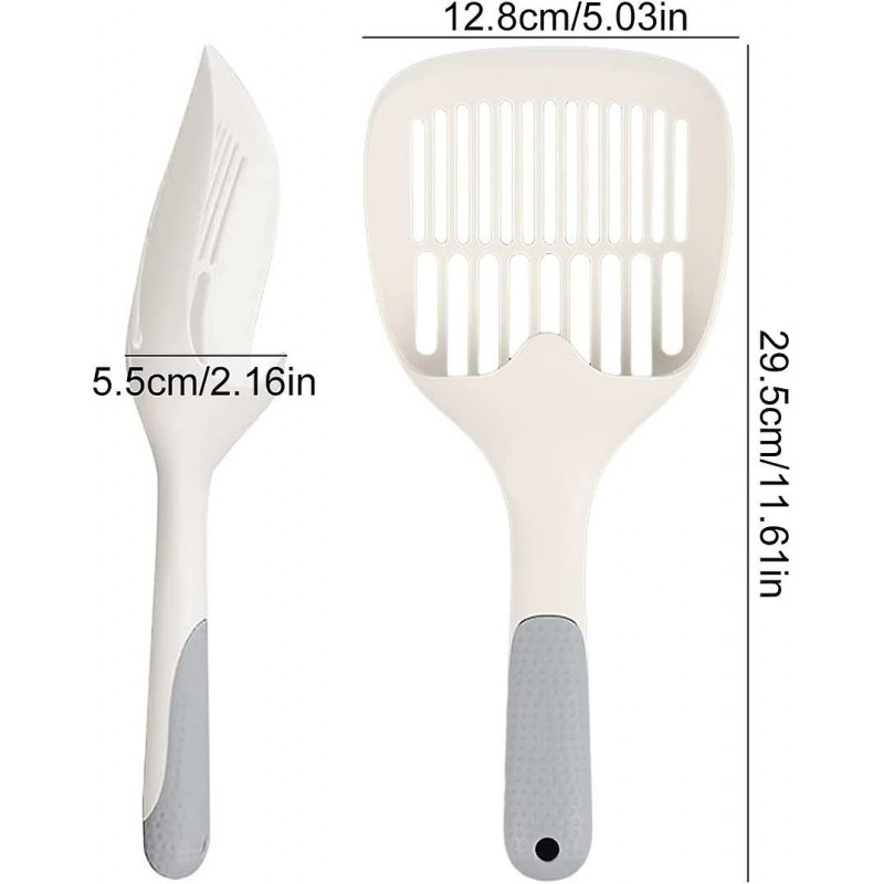 Pack of 2 Cat Shovel, Durable, Easy to Clean, Plastic Cats, Pets, Scoop with Long Handle