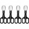 Pet Long Handle Grab Feeding Cleanup Clip Supplies (Black) 4 pcs