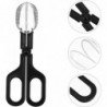 Pet Long Handle Grab Feeding Cleanup Clip Supplies (Black) 4 pcs