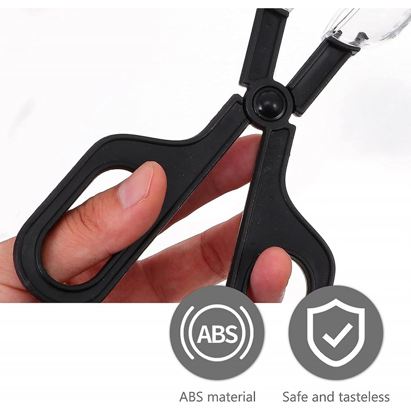 Pet Long Handle Grab Feeding Cleanup Clip Supplies (Black) 4 pcs