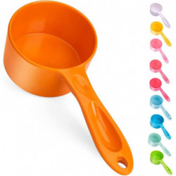 Sturdy Melamine Food Scoop for Dogs Cats Birds, Measuring Cup, Long Comfortable Handle 50g Orange Sturdy Melamine Food Scoop for Dogs Cats Birds, Measuring Cup, Long Comfortable Handle 50g Orange