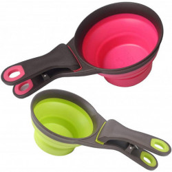 Cuillère pliable pour animaux de compagnie Tasses à mesurer en silicone Set Sealing Clip 3 En 1 Multi-function Set Of 2 Cuillère pliable pour animaux de compagnie Tasses à mesurer en silicone Set Sealing Clip 3 En 1 Multi-function Set Of 2
