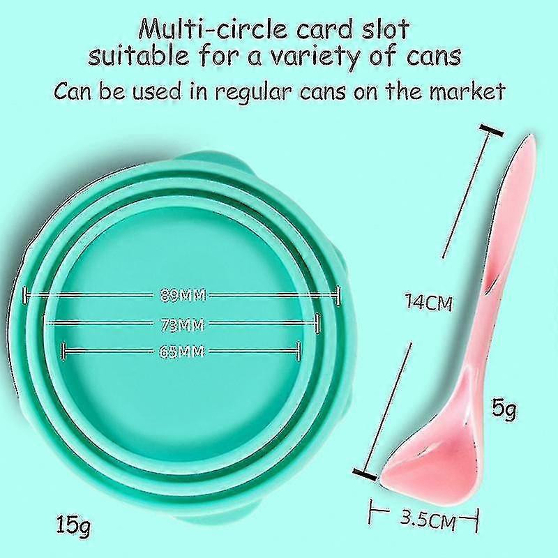 Dog Cat Canned Lid Silicone, 2-in-1 Pet Food Spoon Sealer Cover For Pet Feeding Can And Wet Food Storage