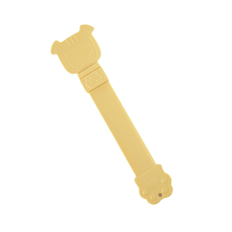 Cat Strip Squeeze Spoon Portable Cat Stripe Snack Squeezer for Snack Feeding yellow